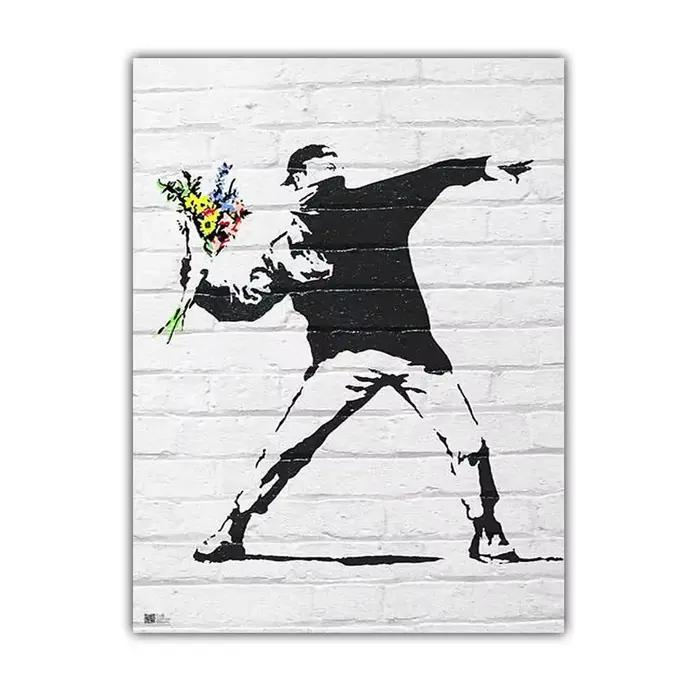 Affiche d'art graffiti de la culture urbaine, impression sur toile, peinture murale, art Banksy, déc