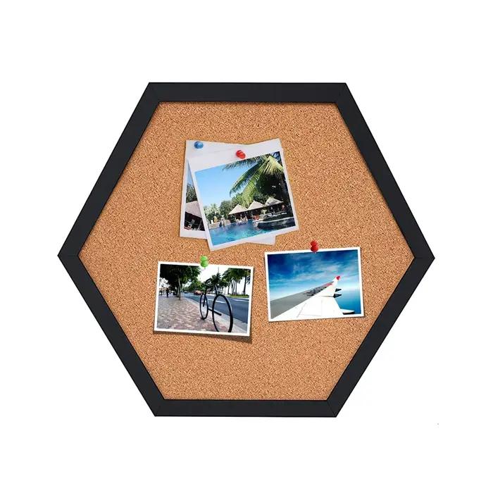 Panneau hexagonal en liège, nouveau Style, panneau à messages innovant, cadre en bois, carte postale
