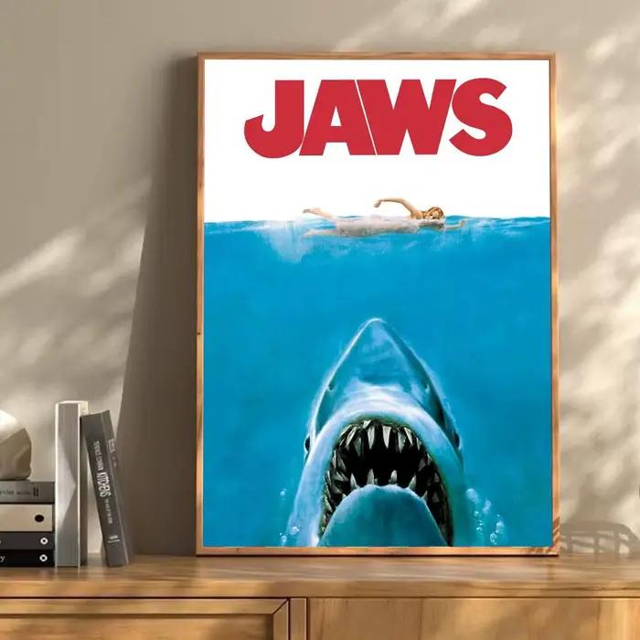 Affiches de films classiques JAWS, affiches de qualité HD, peinture murale, décoration nordique pour
