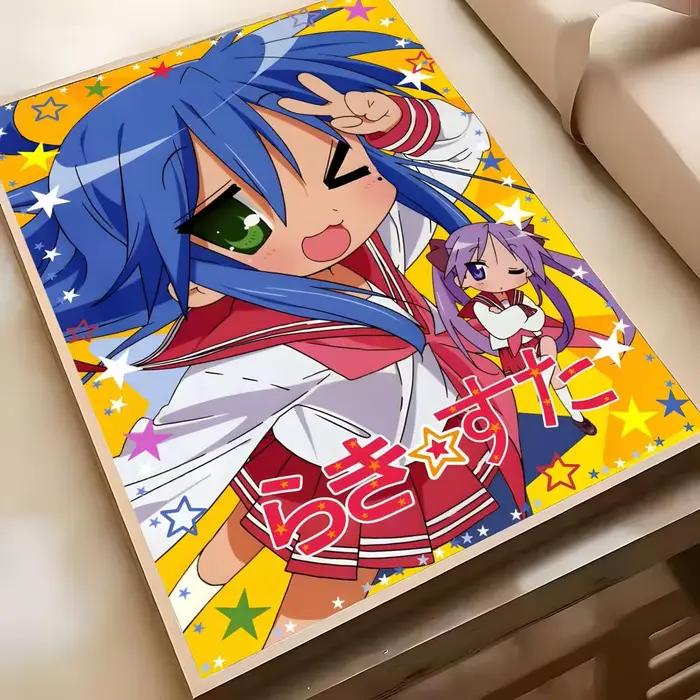 Affiche Anime L-Lucky S-Star, impression artistique murale collante, imperméable, décoration esthéti