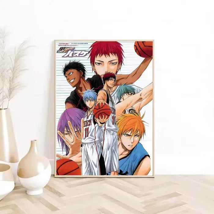 Affiche autocollante en papier imperméable, décoration murale pour café, dessin animé K-Kurokos Bask