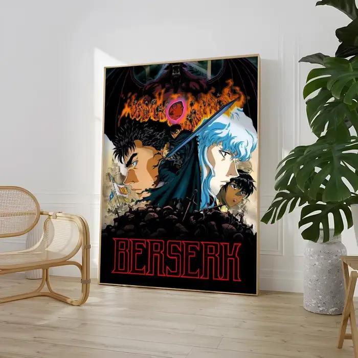 Affiche noire Anime B-Berserk, affiche artistique murale esthétique, toile tendance pour chambre à c