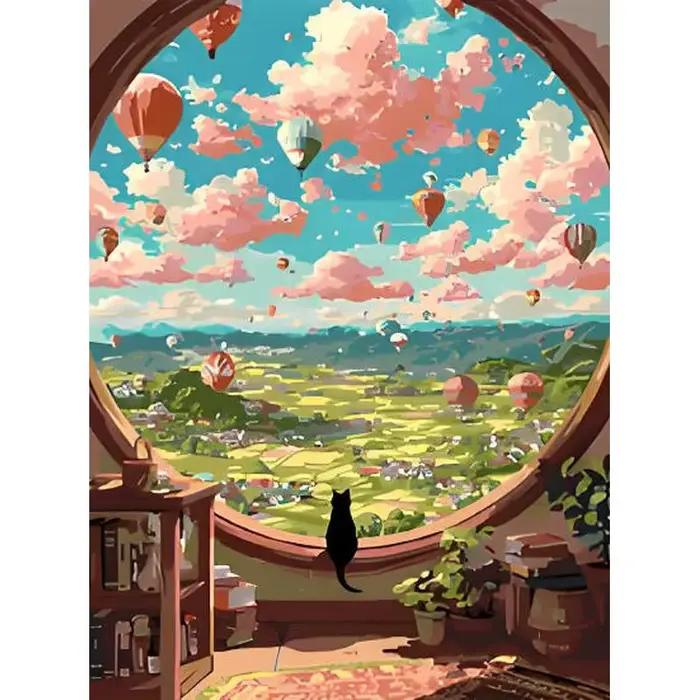 CHENISTORY – peinture par numéros, kit de peinture acrylique sur toile, art mural moderne, image à r