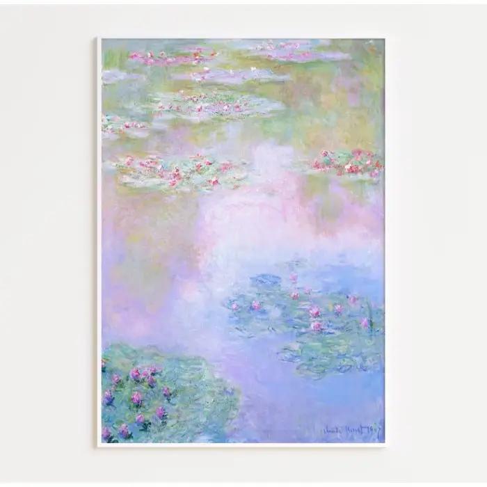 AZNM Affiche de paysage de lotus et de nénuphars de Claude Monet, peinture sur toile impressionniste
