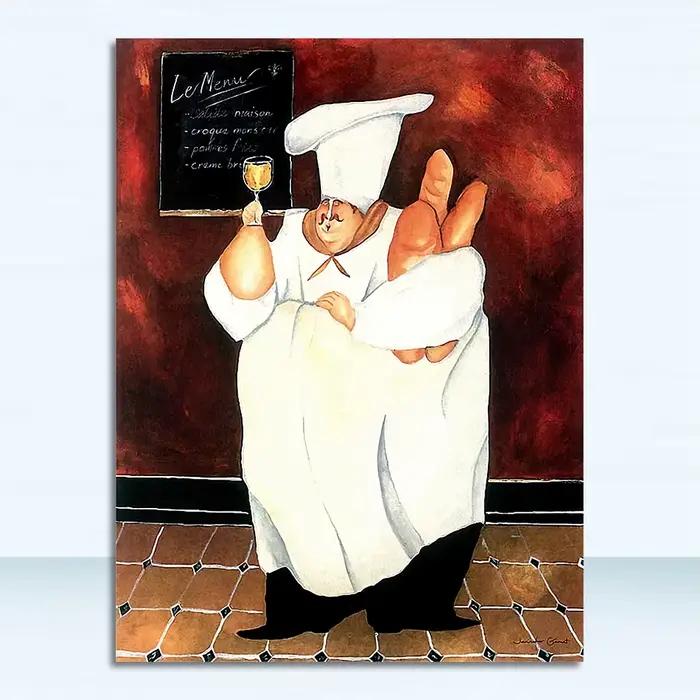 Tableau mural de cuisine imprimé sans cadre, décoration de maison, café, toile, dessin animé, restau