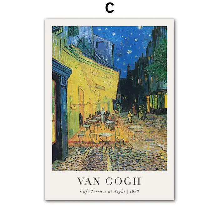 Impressions et affiches d'œuvres d'art de Vincent Van Gogh, le célèbre tableau La Nuit étoilée, déco