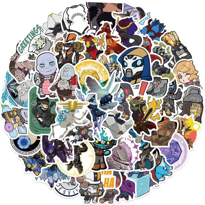 50 pièces amusant dessin animé destin 2 Graffiti autocollants Scrapbooking Collage matériel coques d