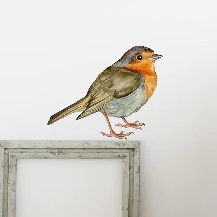 Autocollant Mural d'oiseau peint à la main, décoration de fenêtre en verre de salon de chambre à cou