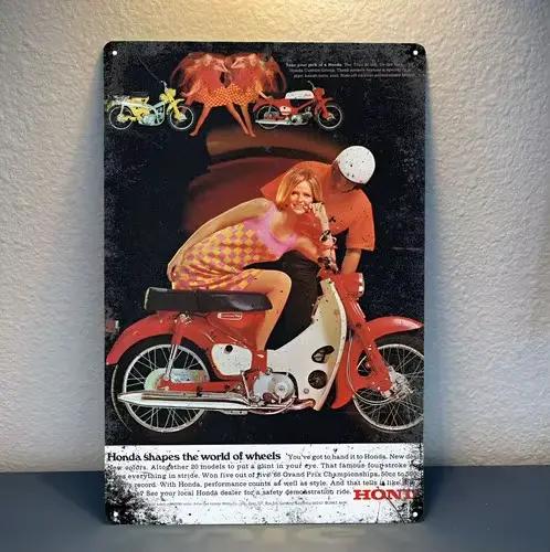 Affiche métallique pour moto c50 cub - Plaque en étain à collectionner 20x30cm - aluminium