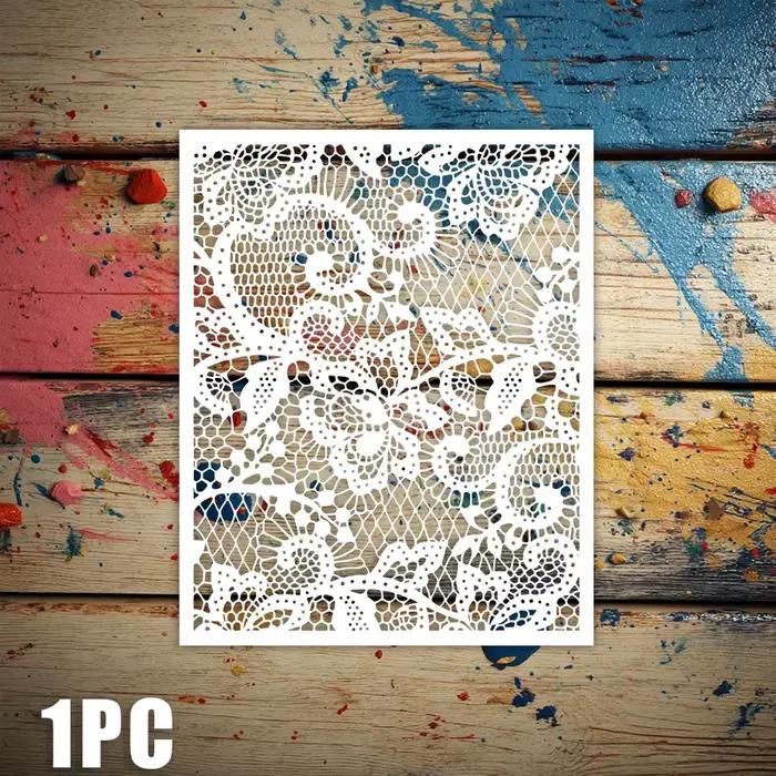 Pochoirs géométriques réutilisables en PET à motif floral pour peinture sur toile, carrelage, mur, s