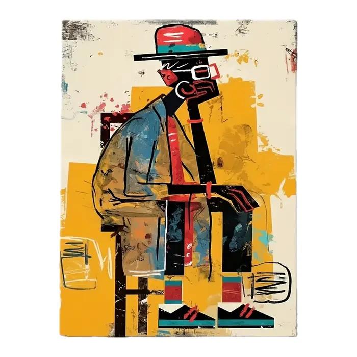 Affiches abstraites modernes d'homme africain et figurine imprimée, peinture sur toile, images d'art