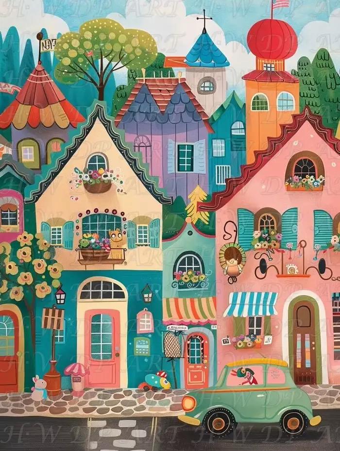 Kits de peinture diamant cristal complet, image de paysage, mosaïque, broderie, artisanat, bricolage