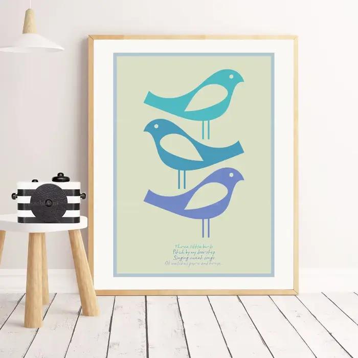 Impression d'art d'oiseaux Be Different, impressions Hygge modernes, art mural nordique, affiche d'o