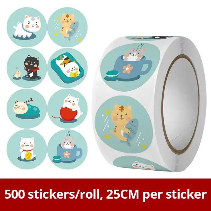 Autocollant licorne de dessin animé pour enfants, 500 pièces, autocollant Vintage de récompense, éti