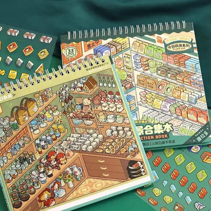 Livre de collection d'autocollants, 10 scènes simulées, artisanat DIY, idéal pour les enfants, journ