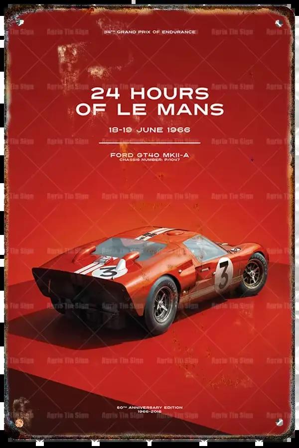 Affiche D.lique Rétro des Années 80, 24 Heures du Mans, Peinture Inor 18/Signe, Voiture de Course, P