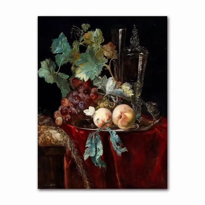 Affiches et impressions sur toile de fleurs et de fruits, art mural de galerie rétro, peinture vinta