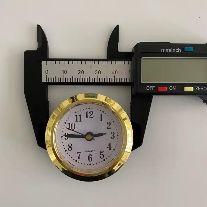 Horloge à Quartz Miniature, 5 pièces, jante dorée 50MM, Insert pour horloge intégrée, horloge de bur