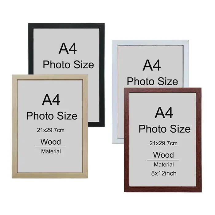 1/2/3 pièces cadre Photo en bois A4 8X12in certificat d'honneur cadre de Document cadre Photo en boi