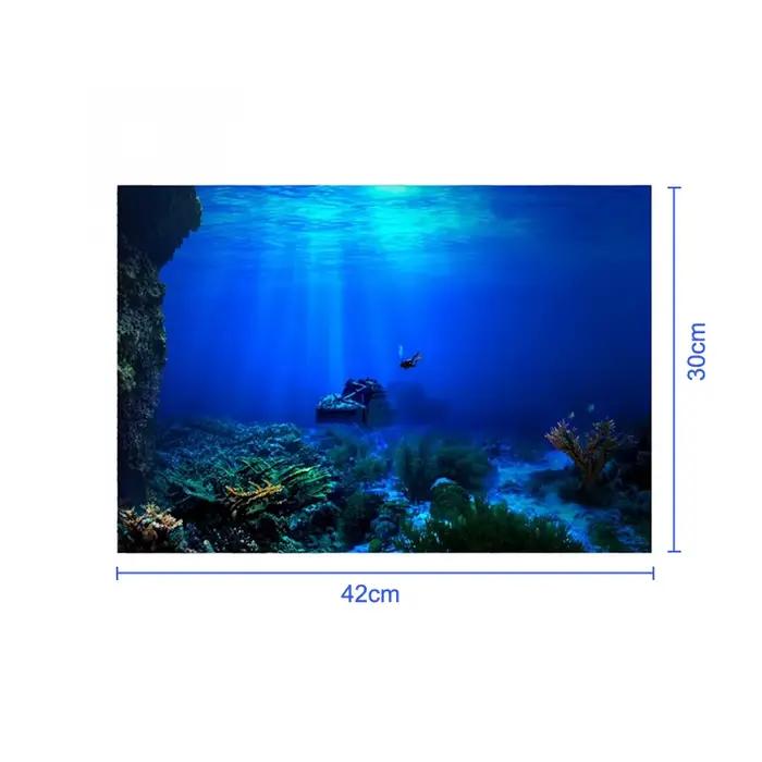 Peinture décorative de fond de plantes précieuses de poisson, autocollant de paysage d'aquarium HD,