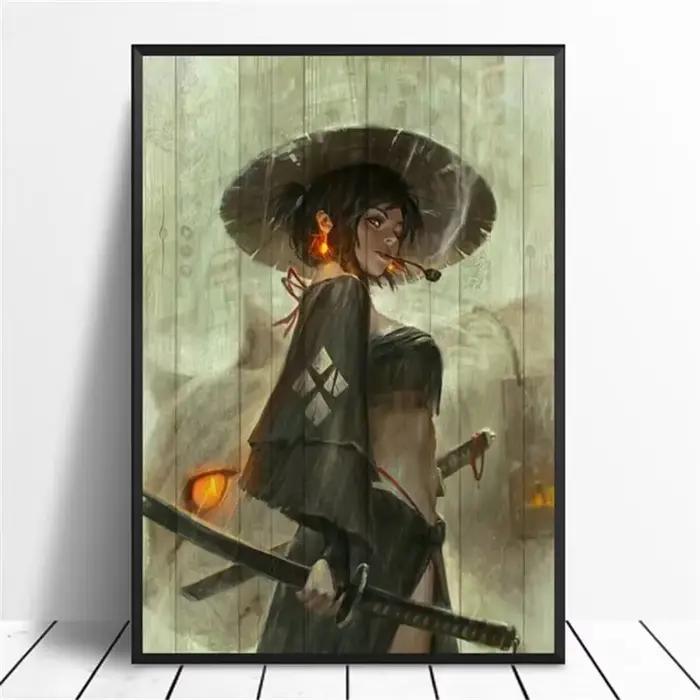 Peinture murale esthétique d'anime japonais, affiche sur toile de peinture à l'huile haute définitio