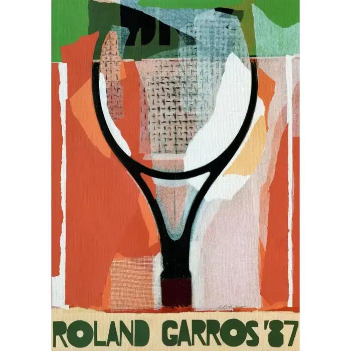 Affiche de jeu de tennis contemporaine, peinture sur toile Vintage R-Roland G-Garros French Open, dé