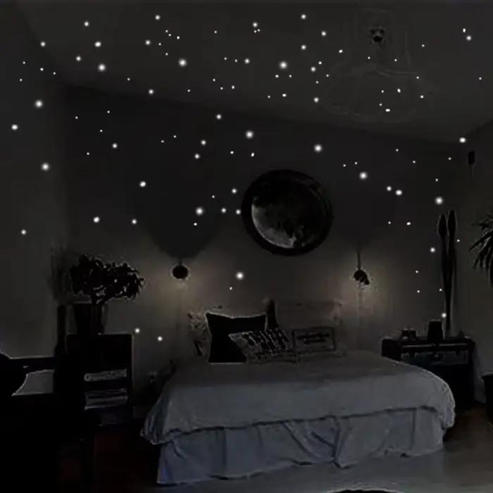 Autocollants muraux lumineux en vinyle, 407 pièces, décoration murale, étoile qui brille dans la nui