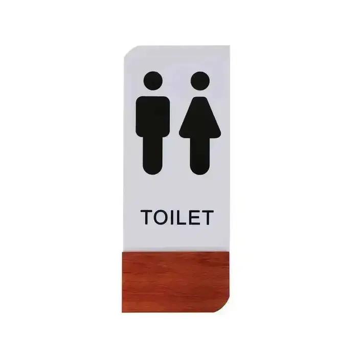 Autocollant de signe en acrylique, plaque de signalisation murale, toilettes pour hommes et femmes,