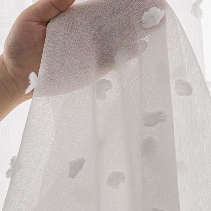 Rideaux courts blancs de style mignon pour salon, chambre, fenêtre, cuisine, salle de bain, camping-
