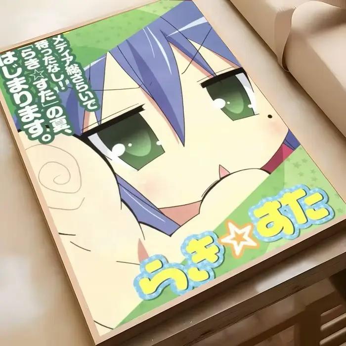 Affiche de dessin animé L-Lucky s-star ANIME, autocollant artistique haute définition, auto-adhésif,