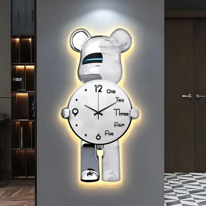 Grande horloge murale artistique numérique Led silencieuse, montres murales modernes, décoration de