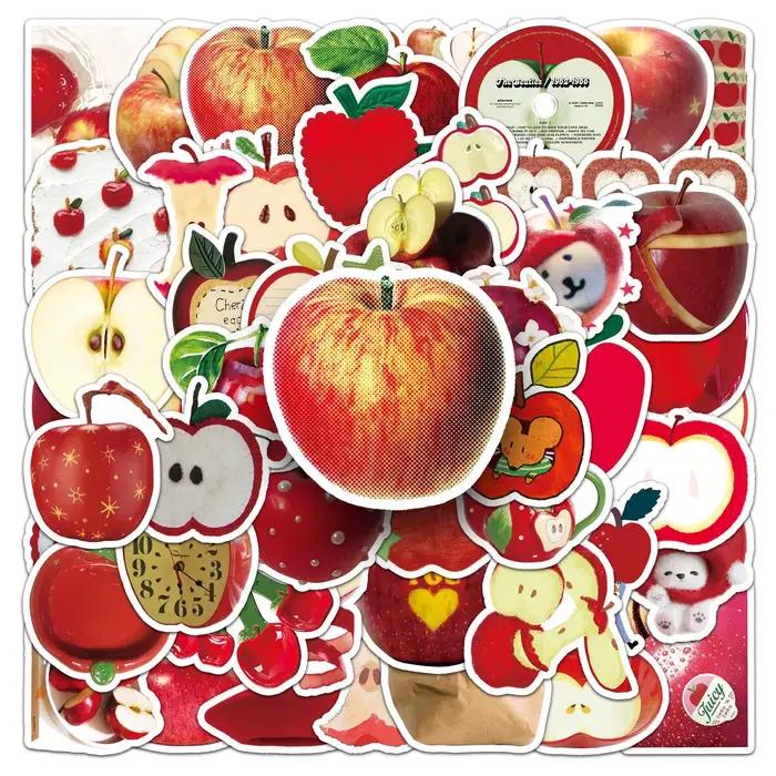 10/30/50PCS Rouge Pomme Dessin Animé Autocollants INS Style Graffiti Fruits BRICOLAGE Décoration Val