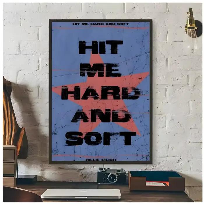 Affiche Pop Album Hit Me Hard and Soft, décoration artistique haut de gamme et cadeau pour la maison