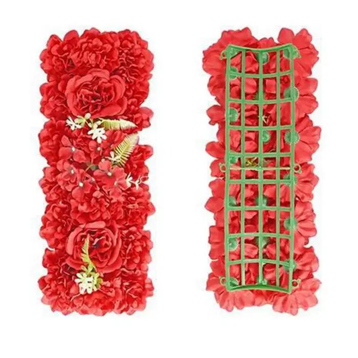 Panneau mural de fleurs artificielles simulées DIY 3D pour mariage, chemin de table, fleurs de rose