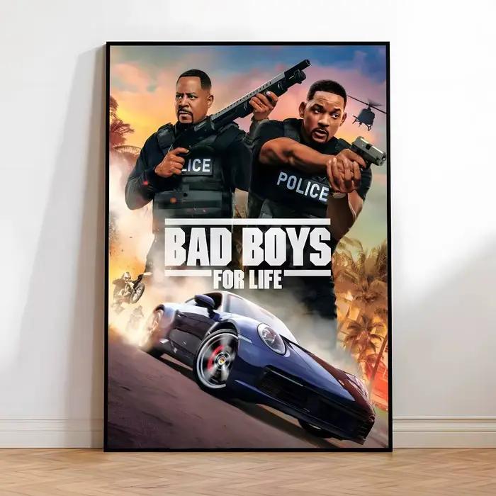 Affiche de film Bad Boys HD, auto-adhésive, étanche, idéale pour la décoration du salon, de la chamb