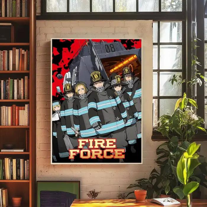 Affiche de bande dessinée F-Fire Force Anime Whitepaper, affiche de qualité HD, peinture murale arti