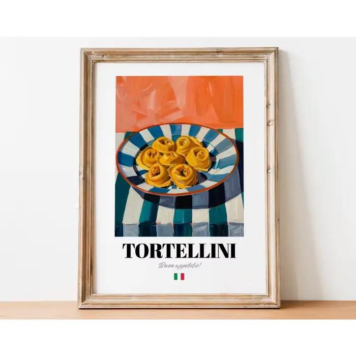 Affiche colorée de nourriture italienne, Dessert et boisson, peinture sur toile culinaire italienne,