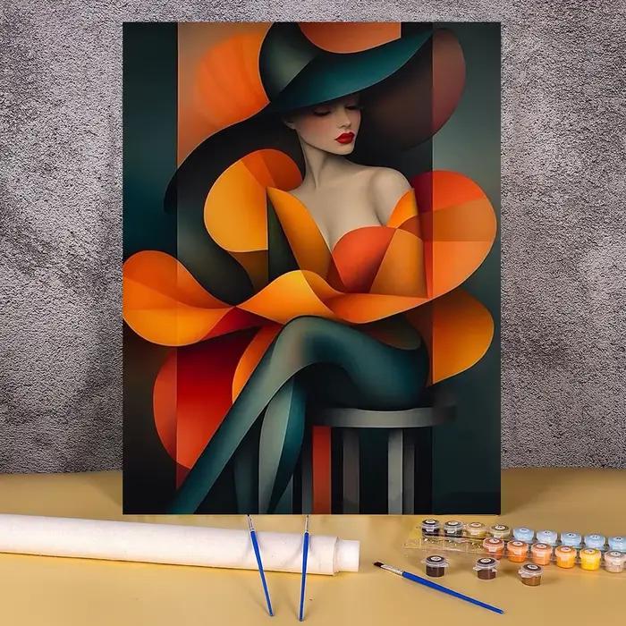Peinture par numéros à faire soi-même, décoration murale pour salon, maison, images de fille abstrai