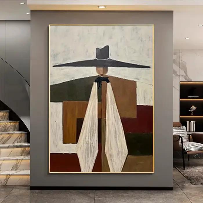 Peintures de figures abstraites faites à la main, décoration de maison moderne, peinture à l'huile a