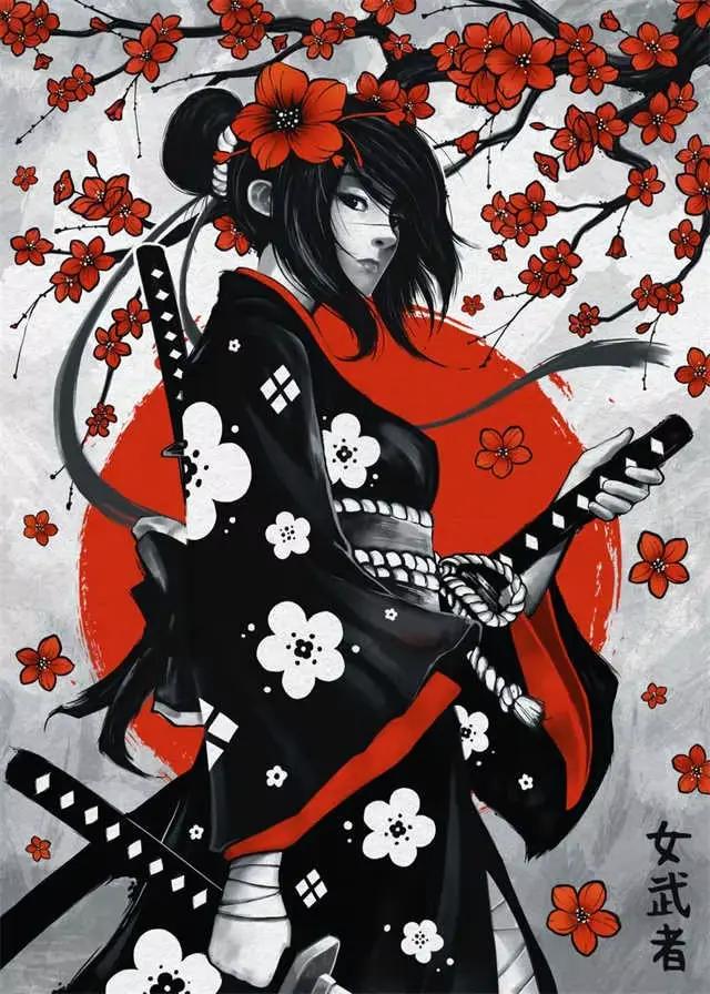 Peinture à l'encre japonaise Duel samouraï, affiche de citation célèbre, paysage de voyage esthétiqu