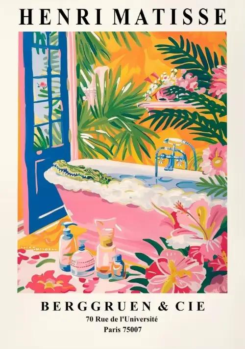 Affiche d'animaux Matisse dans la salle de bain, peinture artistique d'animaux sauvages, décor mural