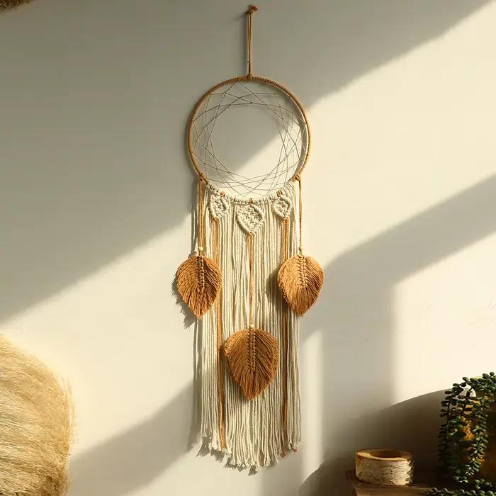 Grand Attrape-rêve Mural en Macramé de Style Boho, Décoration de Noël pour la Maison, Chambre à Couc