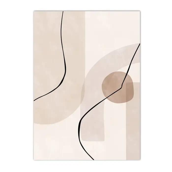 Art mural abstrait beige bohème, peinture sur toile, affiches et impressions, images géométriques, s