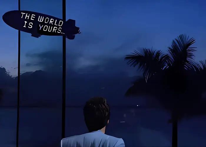 Affiche en toile de motivation du film classique Tony Montana, le monde est vous, images d'art mural
