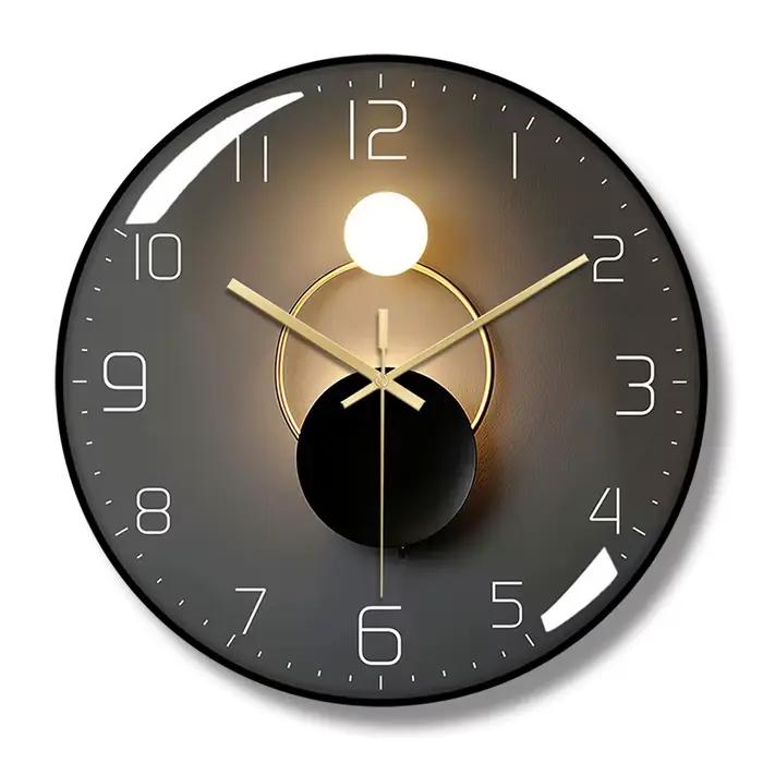 Horloge murale pour salon décor cuisine horloges murales à piles ronde verre décoratif horloge mural