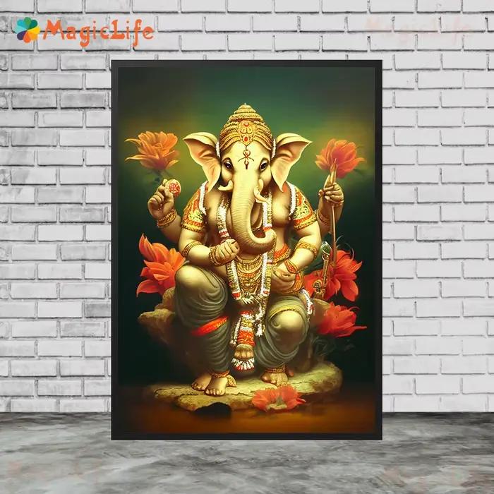 Affiches murales de Religion indienne Ganesha dieu hindouisme, images murales pour salon, affiche de