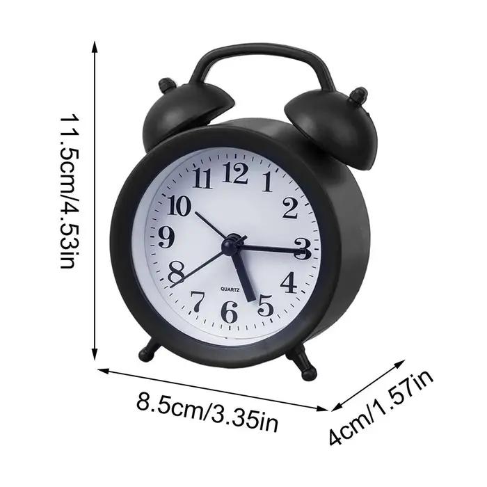 Mini réveil analogique silencieux, décoration rétro, fonctionne à piles, horloge de bureau pour tabl