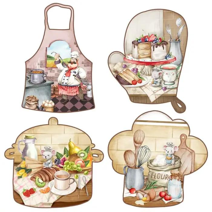 Mode imperméable à l'eau anglais vaisselle autocollants mignon bricolage cuisine Stickers muraux aut