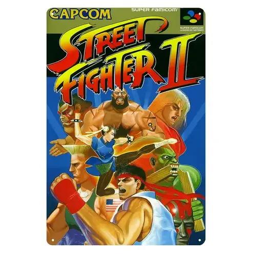 2 affiches métalliques rétro de jeux vidéo - ()