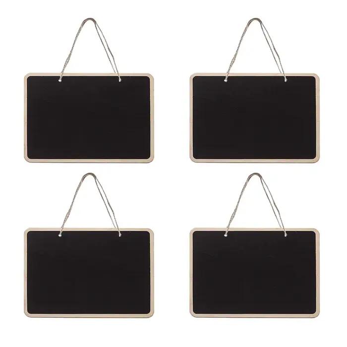 Tableau noir en bois d'arate Double face suspendu, 4 pièces